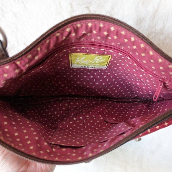 Fossil Key Per Coated Convas Multicolor Crossbody Shoulder Bag - Picture 9 of 13